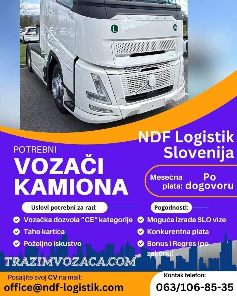 posao vozaca u sloveniji ndf logistik