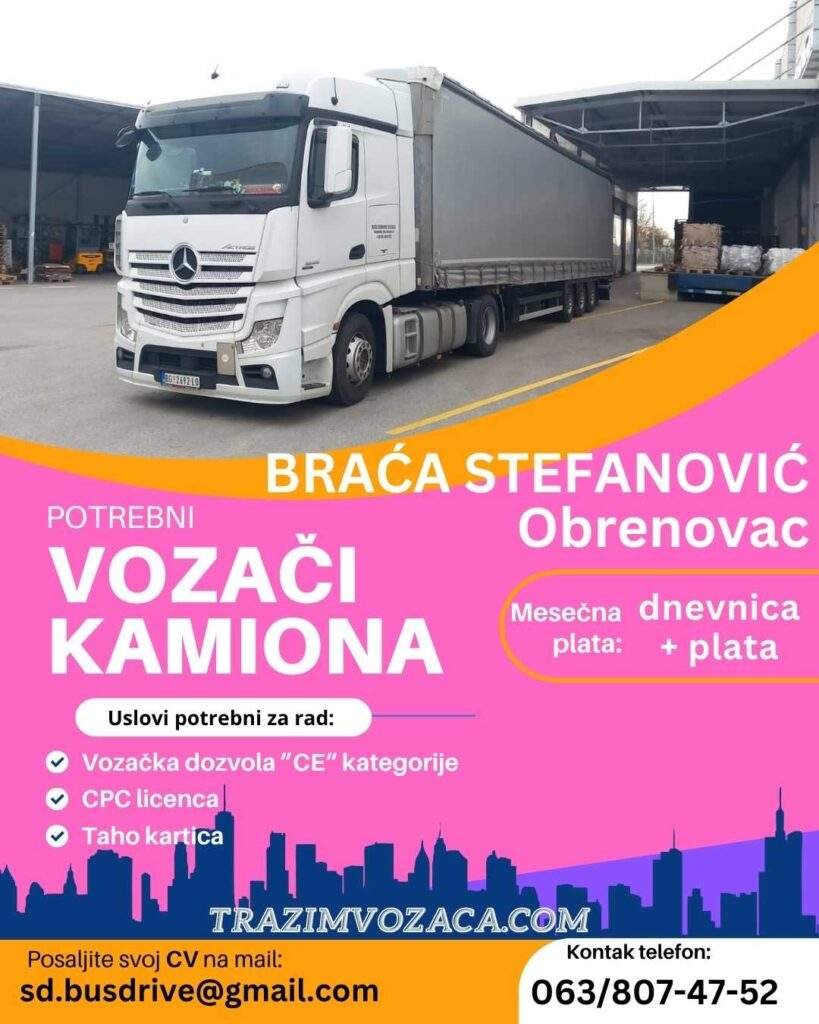 posao vozaca obrenovac braca stefanovic