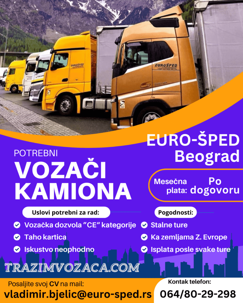 posao vozaca ce kategorije beograd i okolina eurošped sijakovic