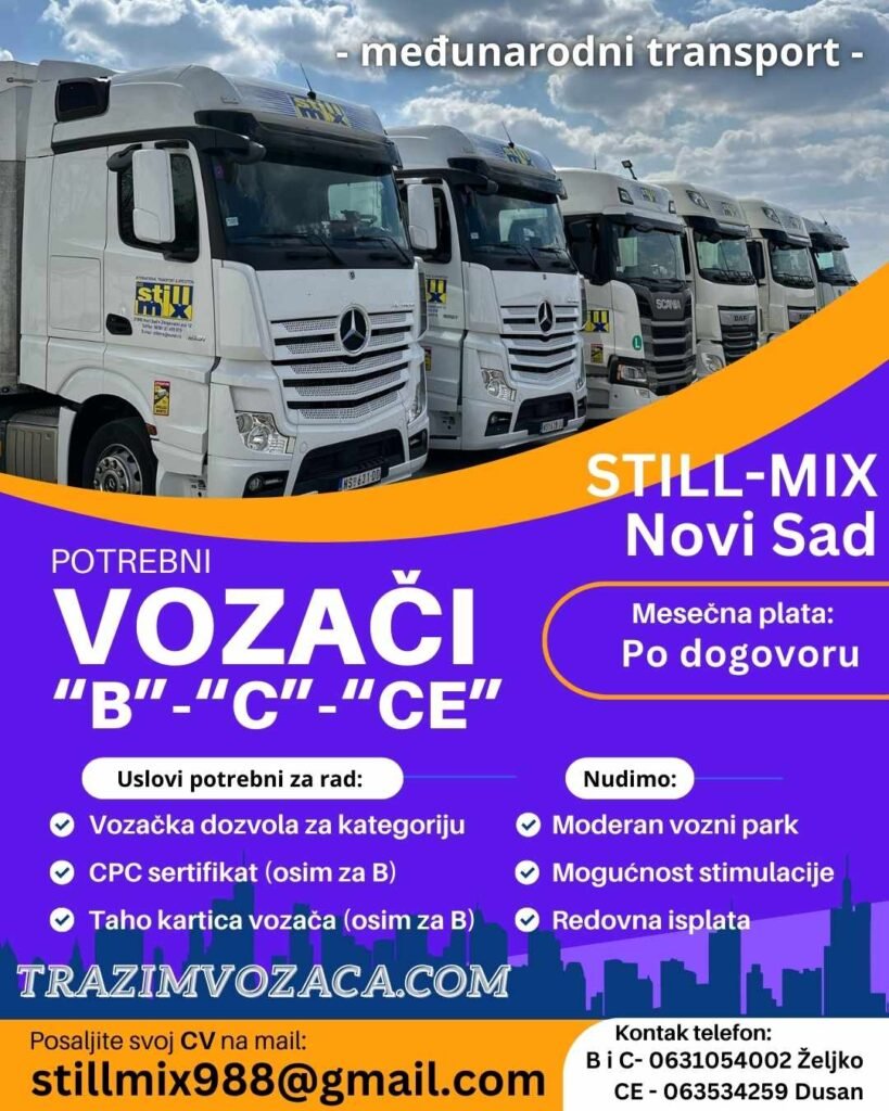 posao vozaca b c ce kategorije novi sad still mix