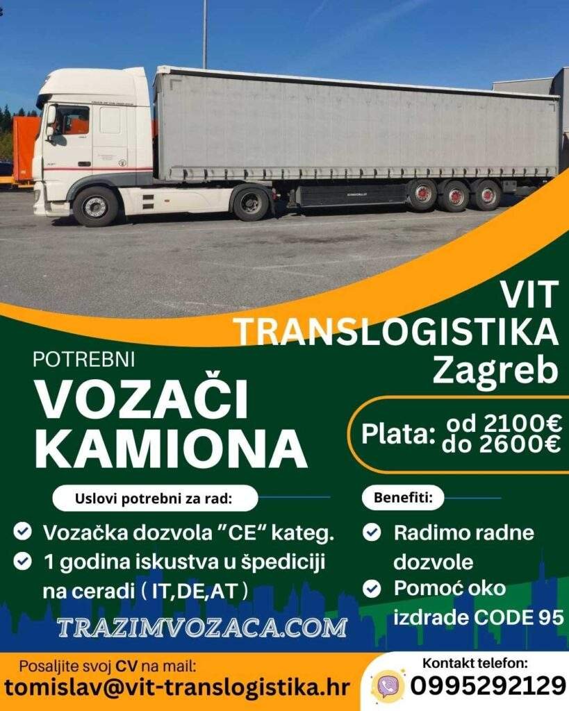 posao vozača u hrvatskoj firmi vit translogistika