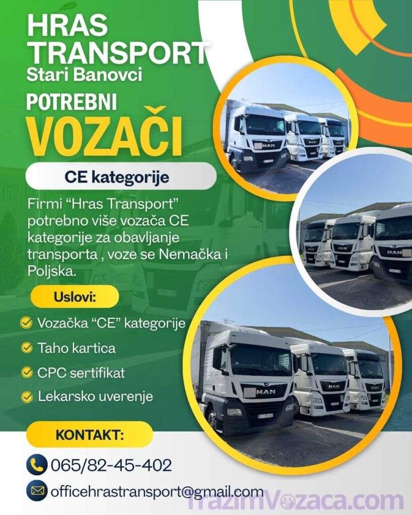posao vozača okolina beograda hras transport